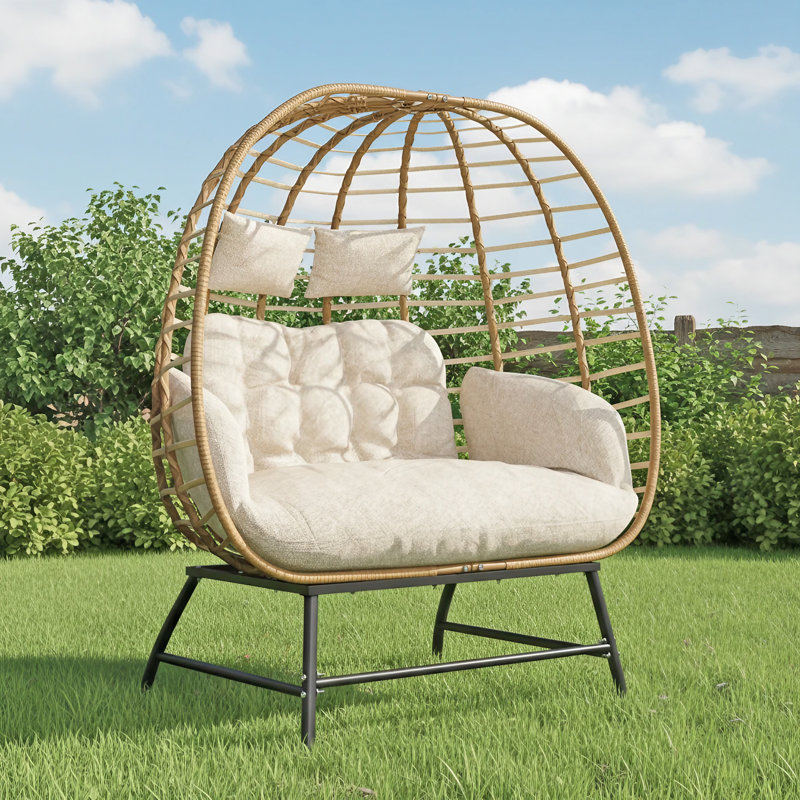 Dakota Fields Patio Egg Chair, Indoor&amp;amp; Outdoor Lounge Chair With Cushions | Wayfair