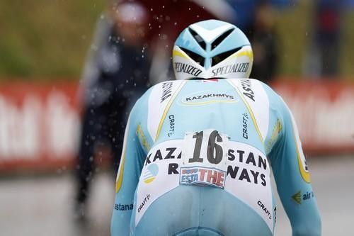 Eddy Mazzoleni (Astana) drives towards the line, and second for the day.