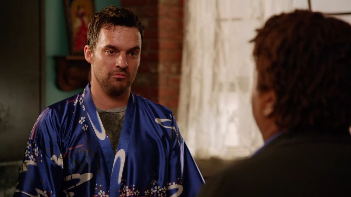 Nick (Jake Johnson) gets sweaty while lying