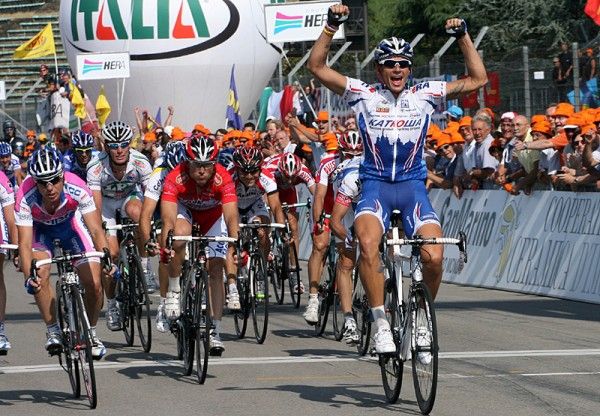 Italian Filippo Pozzato (Katusha) wins the national championship Sunday in Imola.