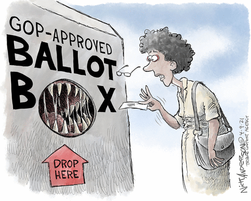 Political Cartoon U.S. gop voting law