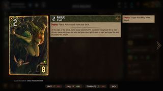 The dryad Fauve, one of Gwent's tutoring cards