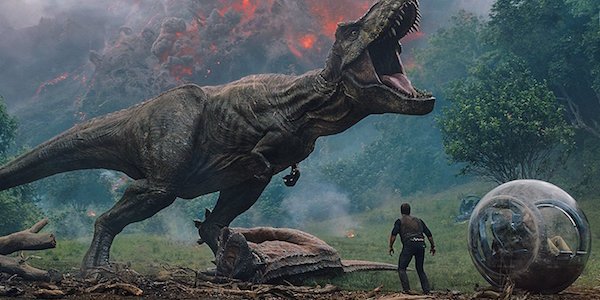 T-rex roaring in Jurassic World: Fallen Kingdom