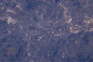 Tim Peake shared this image of London as photographed from the International Space Station. "Hello London! Fancy a run?"