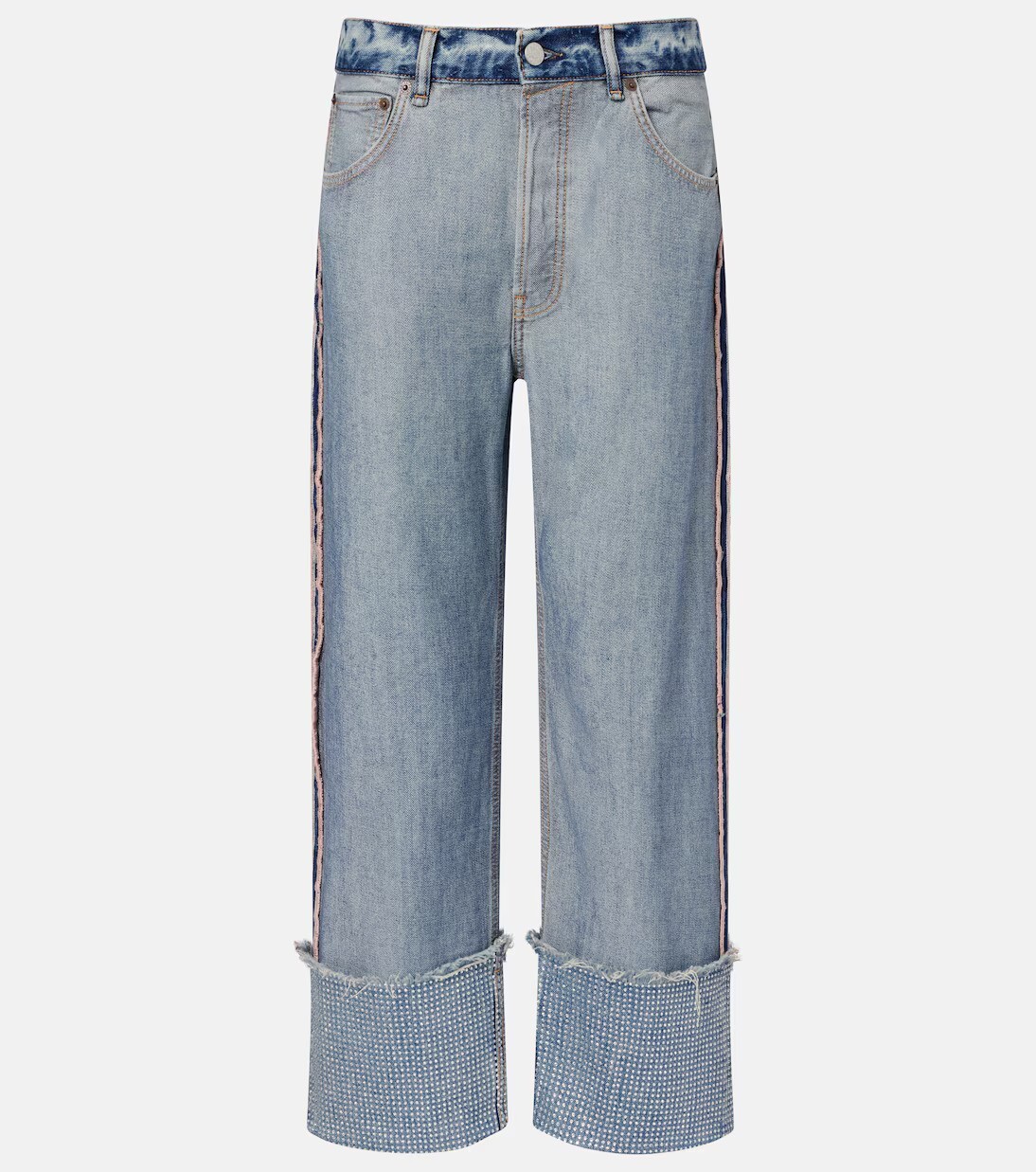 ACNE Studios , Deconstructed Embellished Straight Jeans