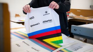 Charlie Hatton's rainbow jersey in production