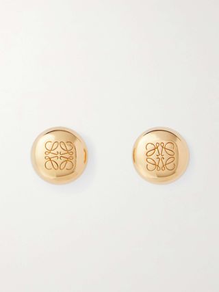 Anagram Pebble Gold-Plated Earrings