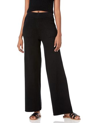 The Drop, The Drop Women's Cynthia Wide Leg Sweater Pant, Black, 2x, Plus Size