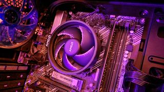 A dusty AMD Ryzen 5 3500 CPU fan
