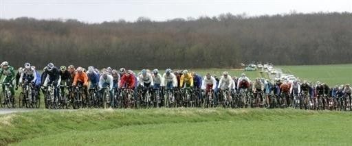 The race on a wet day in France.