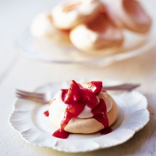 Pink Meringues with Strawberry Cream