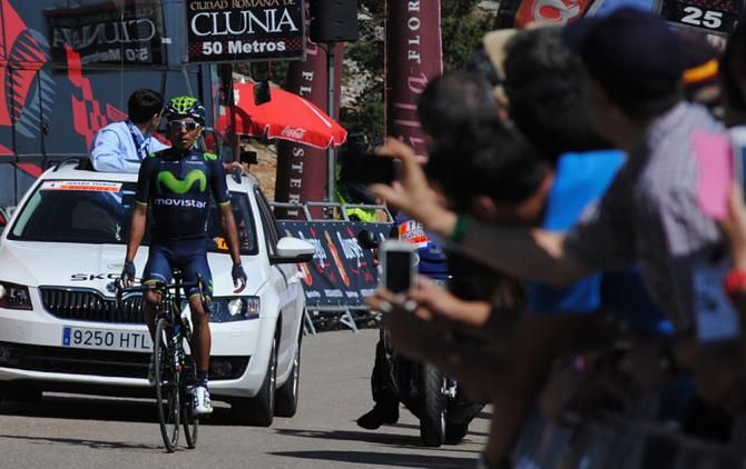 Nairo Quintana (Movistar Team) realising he was going to win