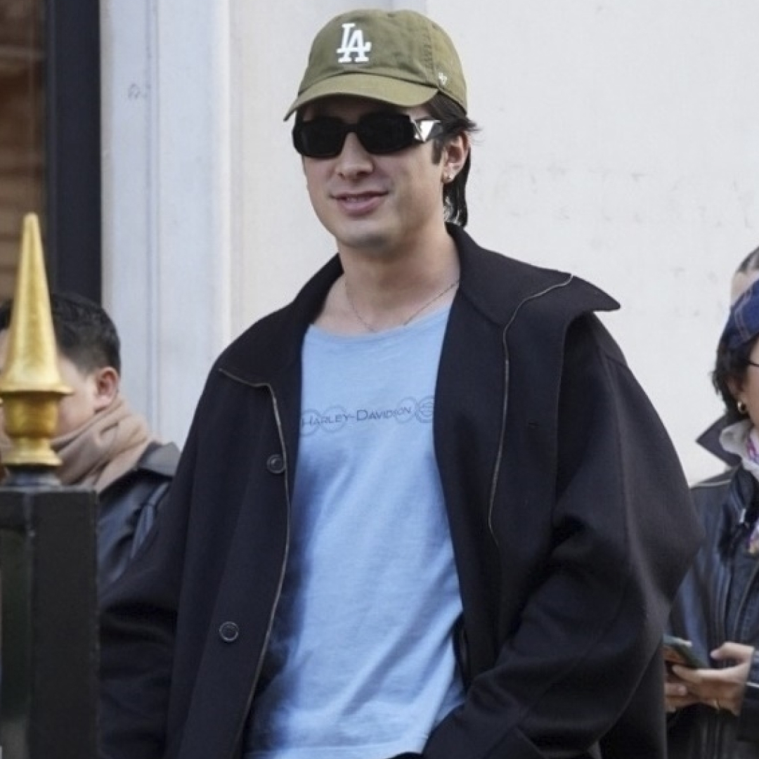 Hudson Williams was spotted at Paris Men's Fashion Week wearing chunky New Balance 9060 sneakers