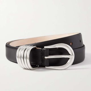 black belt with silver rings and large clasp