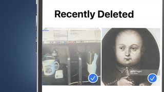 An iPhone screen showing deleted photos