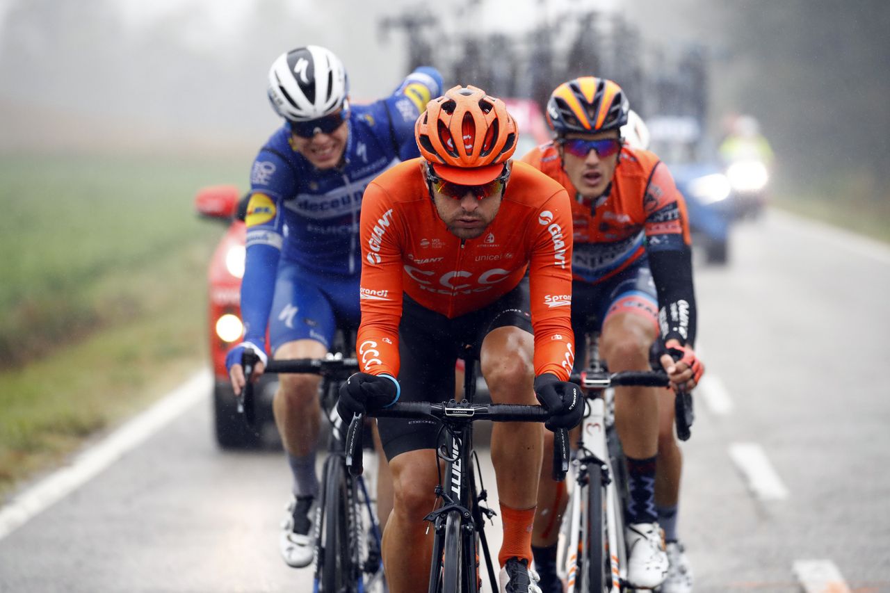 Joey Rosskopf (CCC Team) leads the break during Milano-Torino