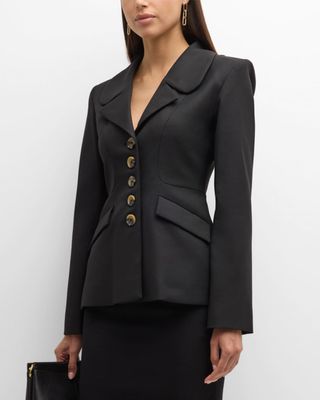 Adrienna Single-Breasted Twill Jacket