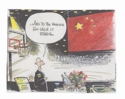 Political Cartoon World China NBA