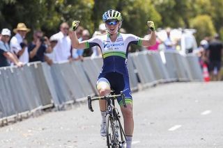 Gracie Elvin (Orica AIS) takes the win