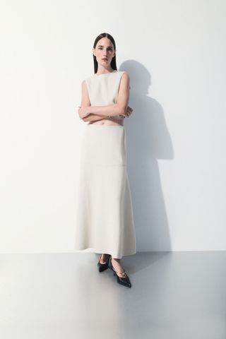 The Wool-Blend Midi Skirt