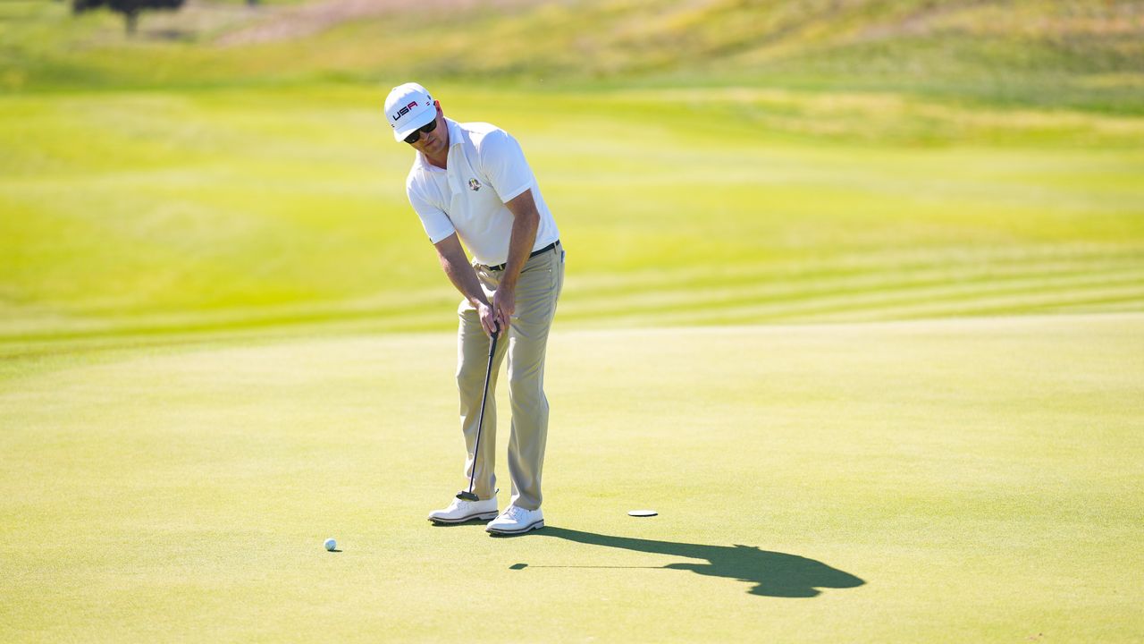 Zach Johnson putting on Marco Simone Golf Course