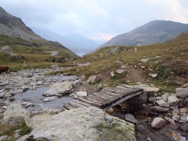 The trailhead from Splugen Pass.