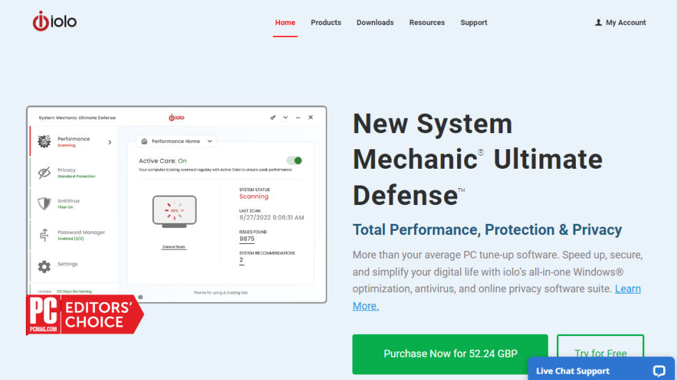Iolo System Mechanic website screenshot