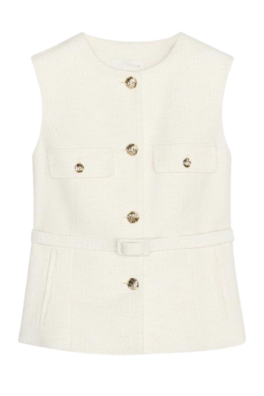 Zara Textured Waistcoat with Belt