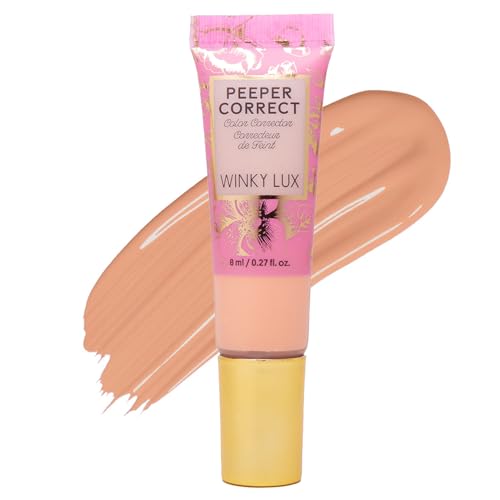 Winky Lux Peeper Correct Peach Color Corrector - Neutralizes Dark Areas, Tinted Creamy Color Corrector for Smooth &amp;amp; Even Complexion With Vitamin E &amp;amp; Hyaluronic Acid, Vegan &amp;amp; Cruelty Free