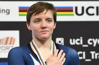 Kelly Catlin won bronze in the Individual Pursuit during the UCI Track Cycling World Championships in Apeldoorn