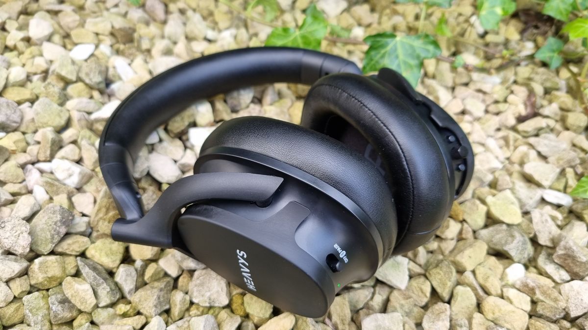 The Heavys H1H wireless headphones, shot artfully outside on some poorly weeded gravel