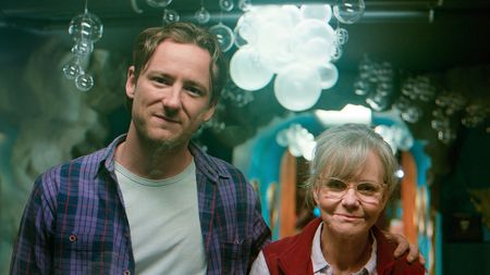 Lewis Pullman as Cameron and Sally Field as Tova in Remarkably Bright Creatures