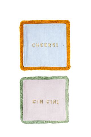 Cocktail napkins with embroidered details