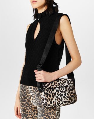 Ganni leopard-print bag