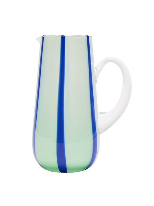 Riera Blue Striped Glass Jug