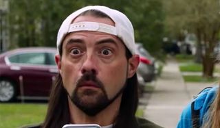 Kevin Smith looking shocked as Silent Bob.