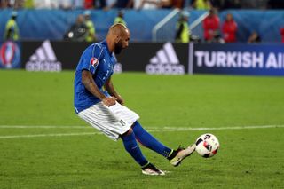 Italy's Simone Zaza misses his penalty in a shootout against Germany at Euro 2016.