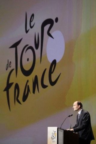 Jean-Etienne Amaury, President of the Amaury Sport Organisation, speaks during the official presentation of 2012 Tour de France route.