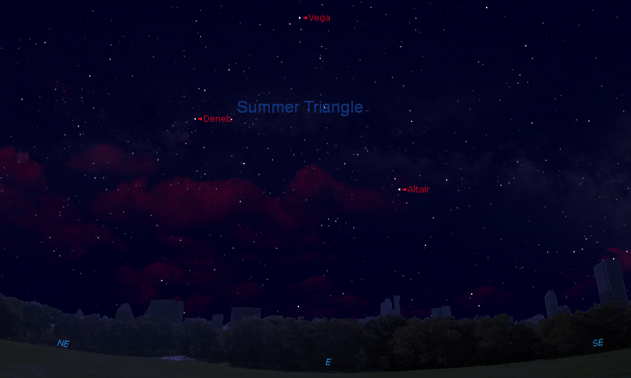 Sky Map Vega, Altair and Deneb 