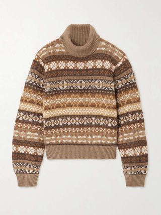 Scopello Striped Cashmere, Alpaca and Wool-Blend Jacquard Turtleneck Sweater