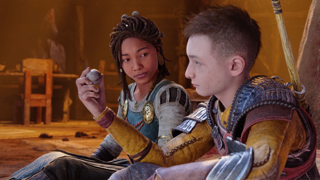 Angrboda and Atreus in God of War Ragnarok