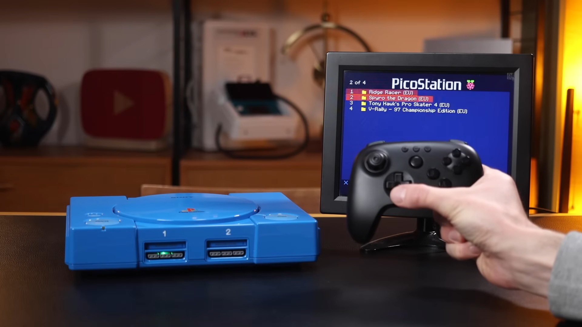 A modded PlayStation 1, designed to look like an original dev kit.