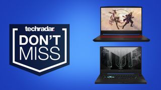 deals image: MSI GF66 and Asus Dash F15 on blue background