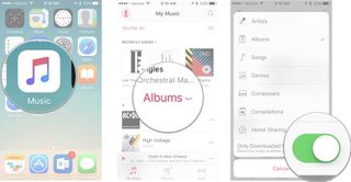 Hiding iCloud music on iPhone