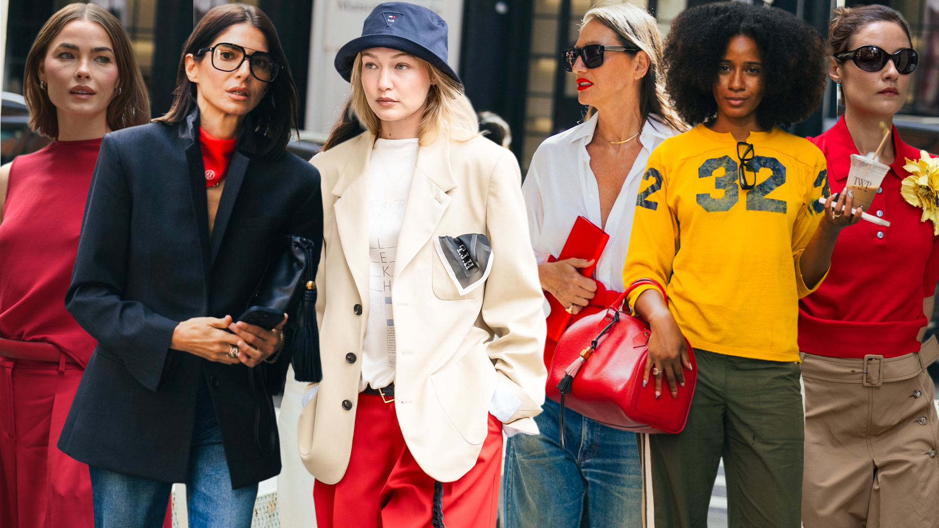 The red color trend on the street style scene at New York Fashion Week Spring/Summer 2027