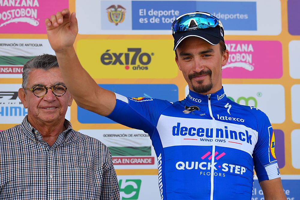 Julian Alaphilippe (Deceuninck-QuickStep) wins Tour Colombia stage 5 and takes the overall lead