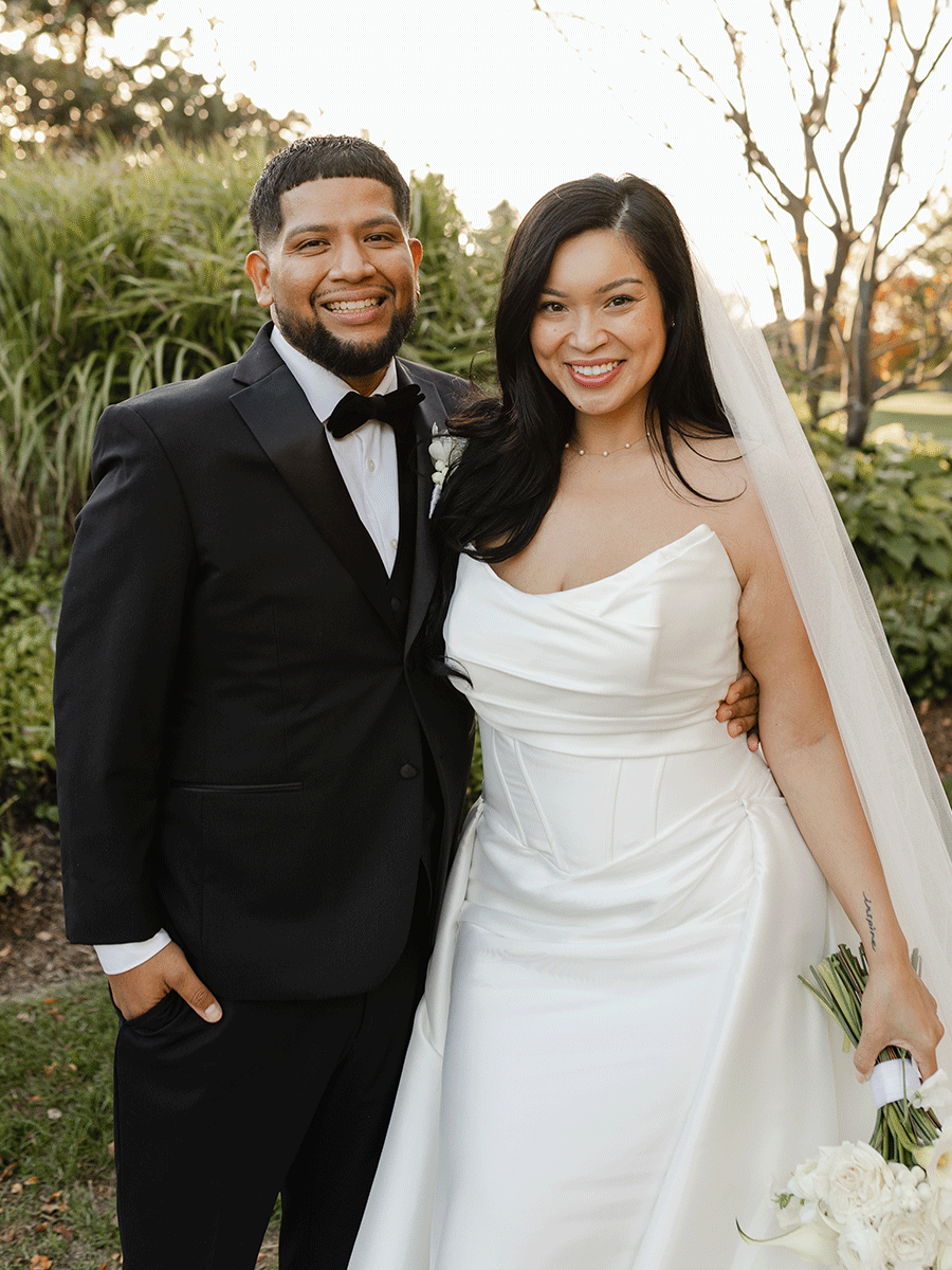 Glamzilla with her husband during their wedding.