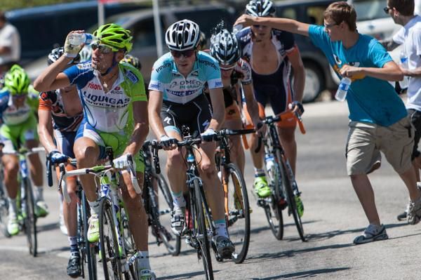Riders were getting water from anywhere they could today.