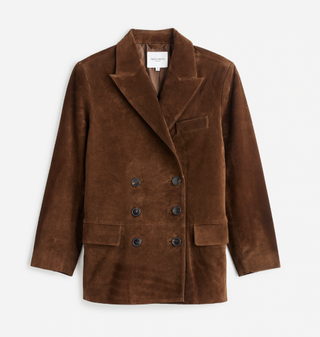 Alexa Chung for Madewell Double-Breasted Blazer in Suede