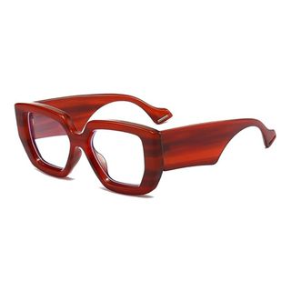 LJCZKA Oversized Square Blue Light Glasses